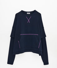 画像をギャラリービューアに読み込む, 【期間限定】カラーステッチ レイヤード ロングスリーブ Tシャツ｜Nora Lily（ノラリリー）
