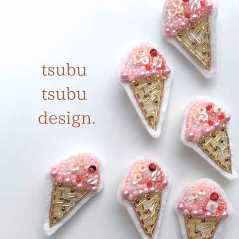 tsubutsubu design. ブローチ【ストロベリーピンク】｜tsubutsubu design.（ツブツブデザイン）