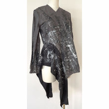 画像をギャラリービューアに読み込む, Patchwork shirt paint gray - パッチワークシャツ　ペイントグレー｜Merci DIEU（メルシーデュー）
