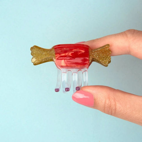 CHUPETERIA 【Coucou Suzette】Red Christmas Candy Mini Hair Claw｜CHUPETERIA（チュペテリア）