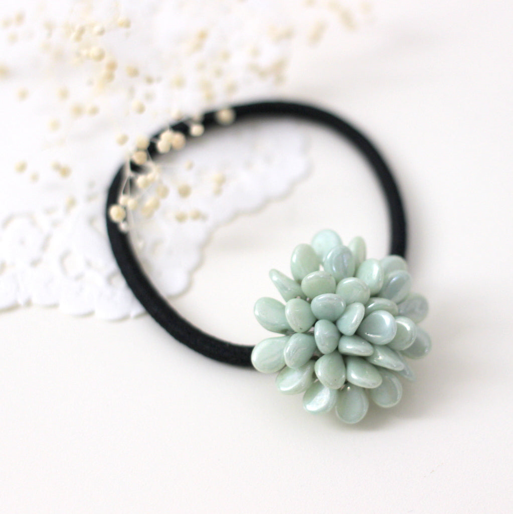 レジンヘアゴム ミントグリーン爽やか春夏 レジンヘアゴム ミント