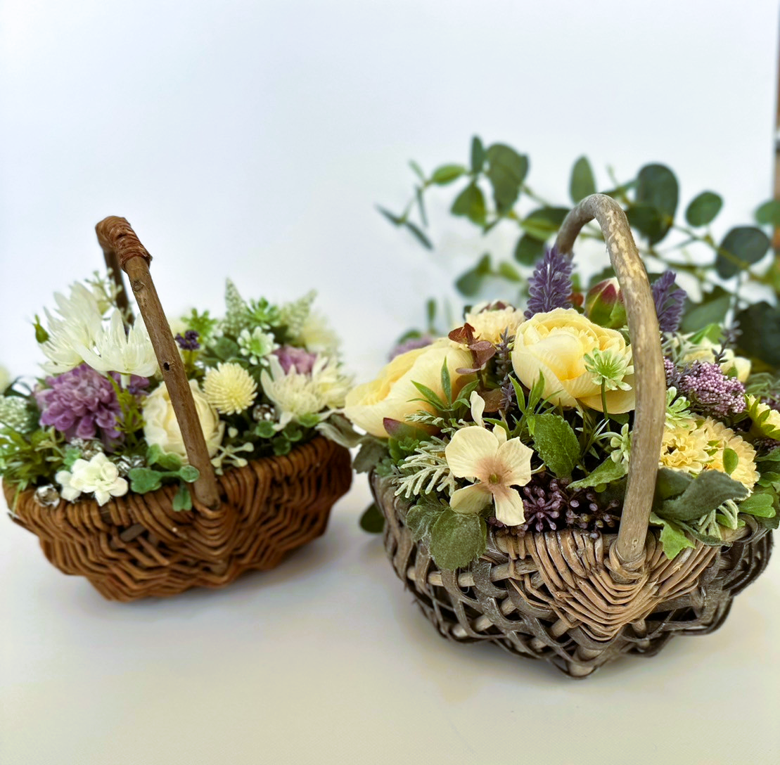 アーティフィシャルフラワーの花籠｜atelier violetta（アトリエ ヴィオレッタ）