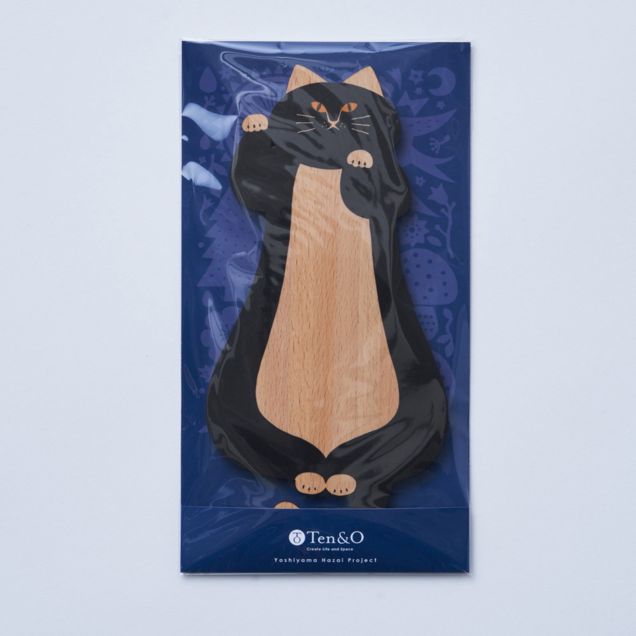 木製ロングコースター・猫雑貨【ねこまみれロング 来福招福】｜Ten＆O