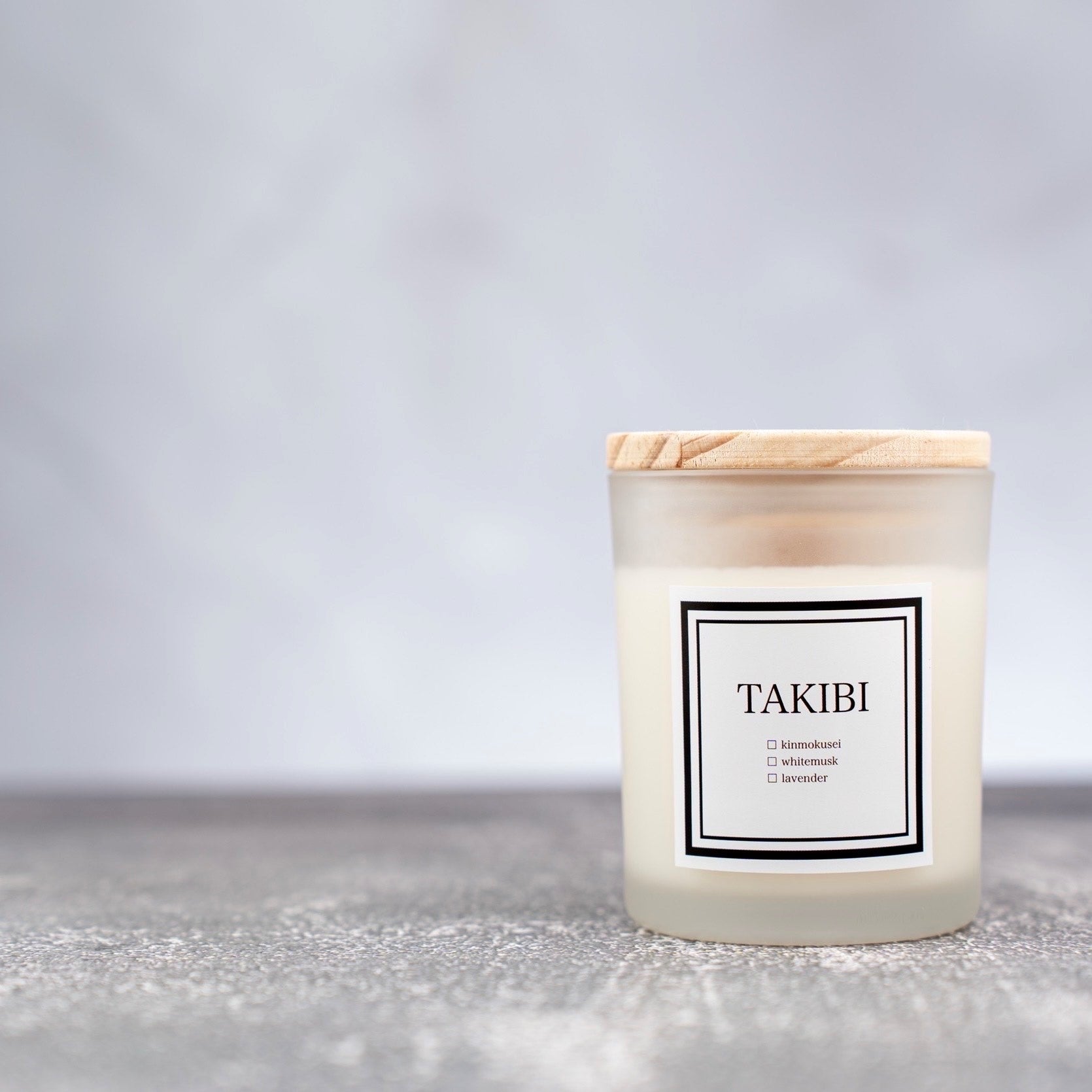 TAKIBI すりガラスキャンドル (金木犀の香り)｜Mom’s candle（マムズキャンドル）