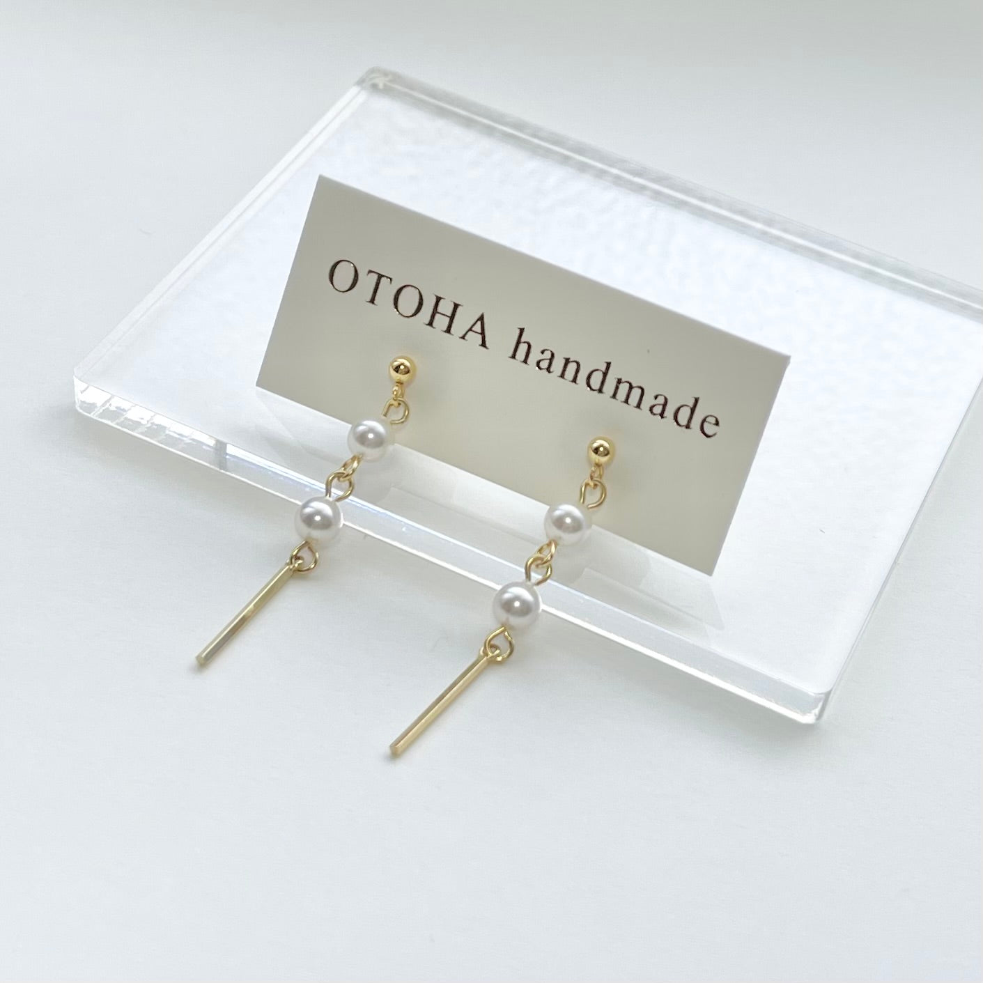 小さなパールとバー　ピアス/イヤリング｜OTOHA handmade（OTOHA handmade）